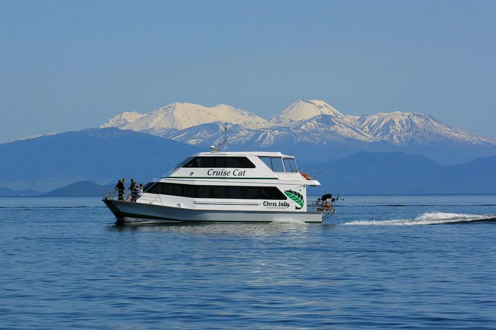 Lake Taupo Charter Chris Jolly Outdoors Cruise Cat