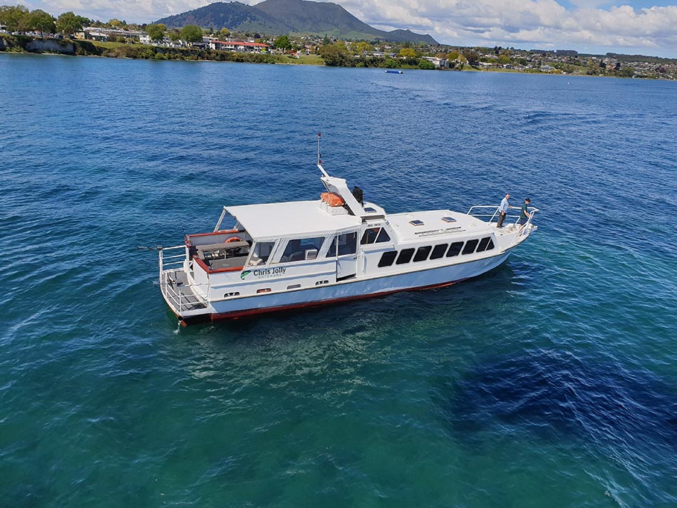 Lake Taupo Charter Waikare Ii Traditional 50ft Launch With Wooden Interior 1