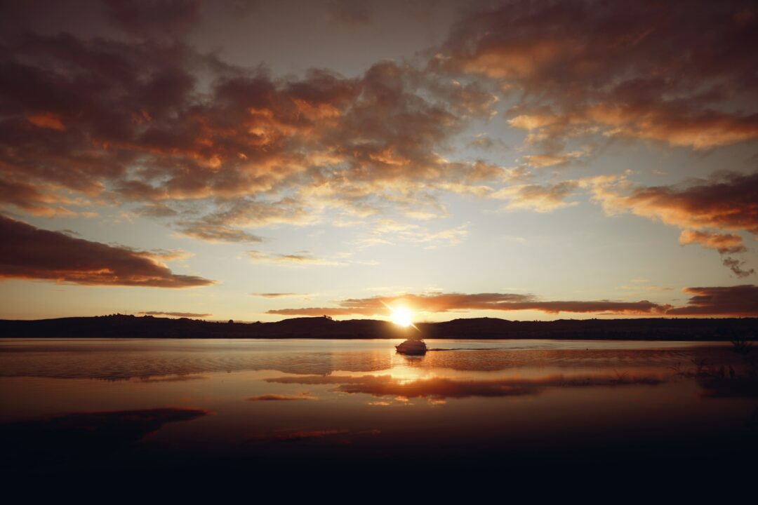 Lake Taupo at sunset in NZ