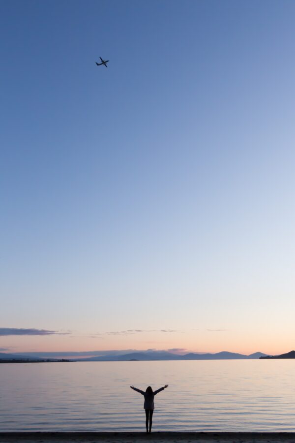 Lake Taupo and Mountains at Sunrise